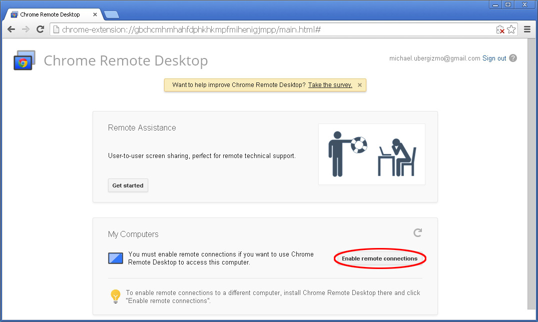 chrome remote desktop permanent access